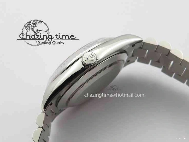 MiroTime 0423 Unisex Day Date 40mm SS BP Maker Best Edition Silver Dial Diamond Markers On SS Bracelet ETA 3690